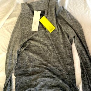 Gray running sweater